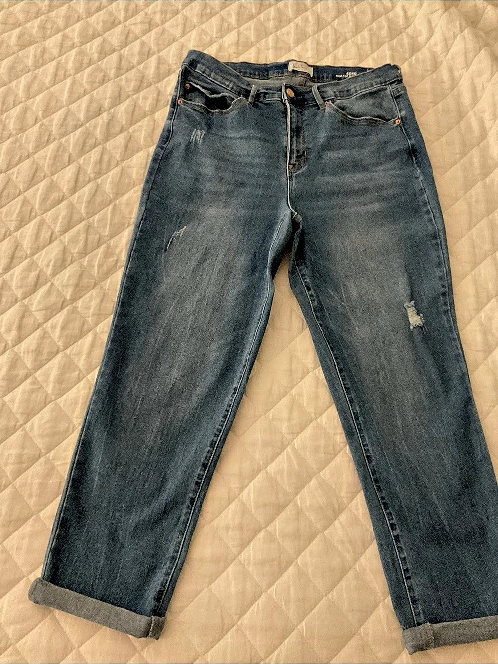 Nicole Miller New York Soho High Rise Slim Straight Jeans Blue Waist 12